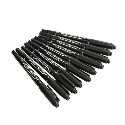 10PCS Fine Dual Heads Marking Pen Marker Waterproofink Thin Nib Black Liner Art Pen Drawing Stationery Office Supplies Marker ► Photo 1/6