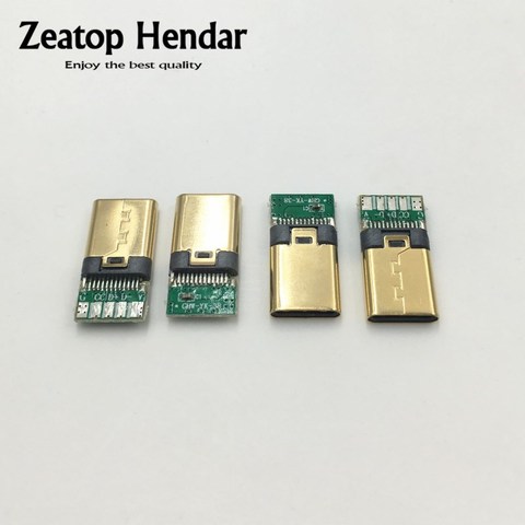 10Pcs USB 3.1 DIY OTG Plug USB-3.1 5Pin Welding Male Jack Type C Connector with PCB Board Gold Plated Terminal ► Photo 1/4
