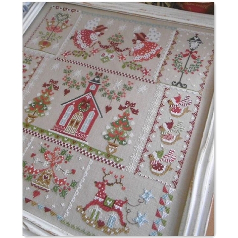 Christmas girl cross stitch kit simple cartoon design cotton silk thread 14ct 11ct linen flaxen canvas embroidery DIY needlework ► Photo 1/2