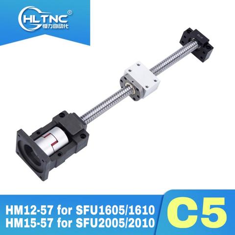 CN/RU/EU Ball screw set SFU1605/1610 with ball nut end maching with BK12/BF12 support+nut holder+coupling for CNC ► Photo 1/6