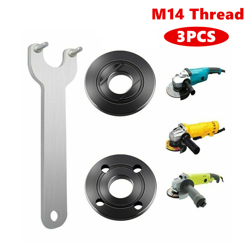 M14 Thread 115mm/125mm Angle Grinder Inner Outer Flange Nut Set Tool W/ Wrench Replacement For Milwaukee Bosch Metabo Makita. ► Photo 1/6