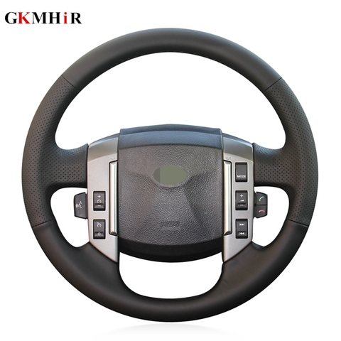 Black Artificial Leather Hand-stitched Car Steering Wheel Cover for Land Rover Discovery 3 2004-2009 ► Photo 1/6