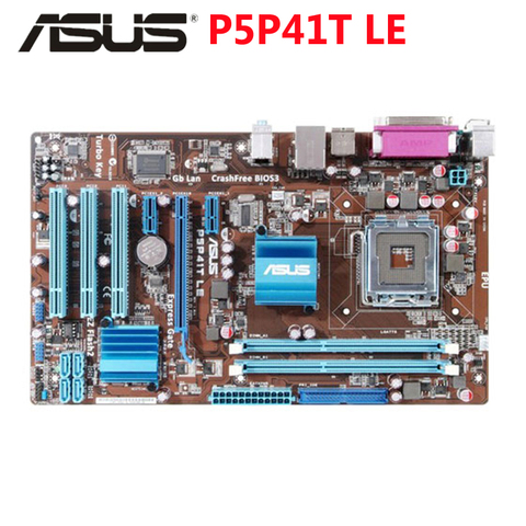 Original ASUS P5P41T LE 1333Mhz DDR3 P5 P41T LGA 775 Motherboard ATX USB2.0 PCI-E X16 Desktop PC Mainboard Plate P5 P41T LE Used ► Photo 1/6