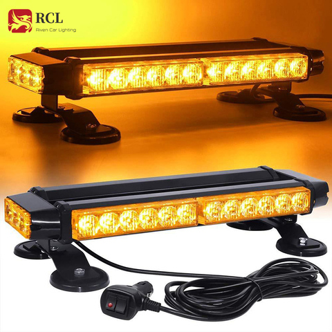 LED Strobe Flashing Light Bar -Double Side Amber 30 LED High Intensity Emergency Hazard Warning Lighting Bar/Beacon ► Photo 1/6