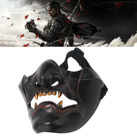 Ghost of Tsushima Sakai Cosplay Mask Half Face Samurai Mask Halloween Masquerade Halloween Party Resin Masks Props ► Photo 1/6