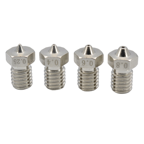 4pcs Upgraded Plated Wear Resistant Brass V6 Extra Nozzle Pack For 1.75mm E3D V6 Hotend Prusa i3 MK3 Anycubic I3 Mega 3D printer ► Photo 1/4