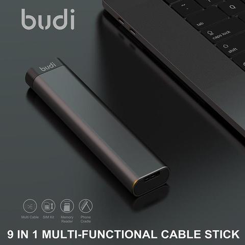 BUDI Multi-function Smart Adapter USB Data Cable Storage Box Multi-Cable 6 Types Cable SIM KIT TF Card Memory Reader StorageCase ► Photo 1/6