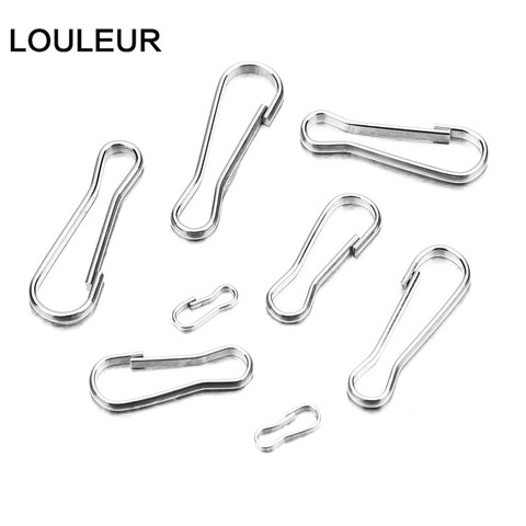 30/50pcs Stainless Steel Snap Spring Clip Hooks Rings Buckle Keychain Lanyards Zipper Hanging Buckle Keychaine Keyring Accessory ► Photo 1/6