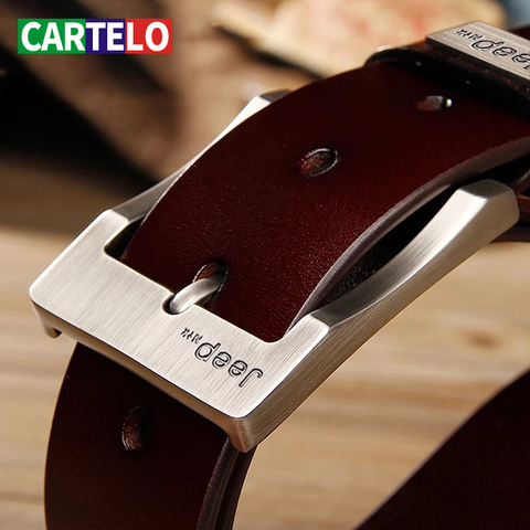 CARTELO Men's Cow Leather belts Luxury Strap Male Belts For Fashion Classice Vintage Pin Buckle Men Belt High Quality Large size ► Photo 1/6