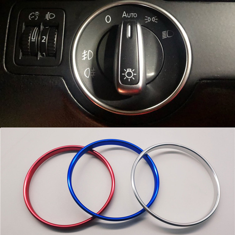 Car Headlight Switch Decorative Trim Frame Ring For Volkswagen VW Golf Jett MK5 MK6 Passat B6 B7 CC Touran Tiguan ► Photo 1/6