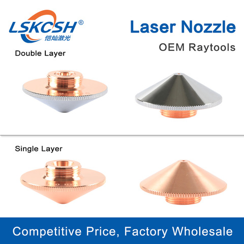 LSKCSH Laser Nozzle Single Layer /Double Layers  Dia.32mm Caliber 0.8 - 5.0mm for bodor raytools laser conusmables wholesale ► Photo 1/3