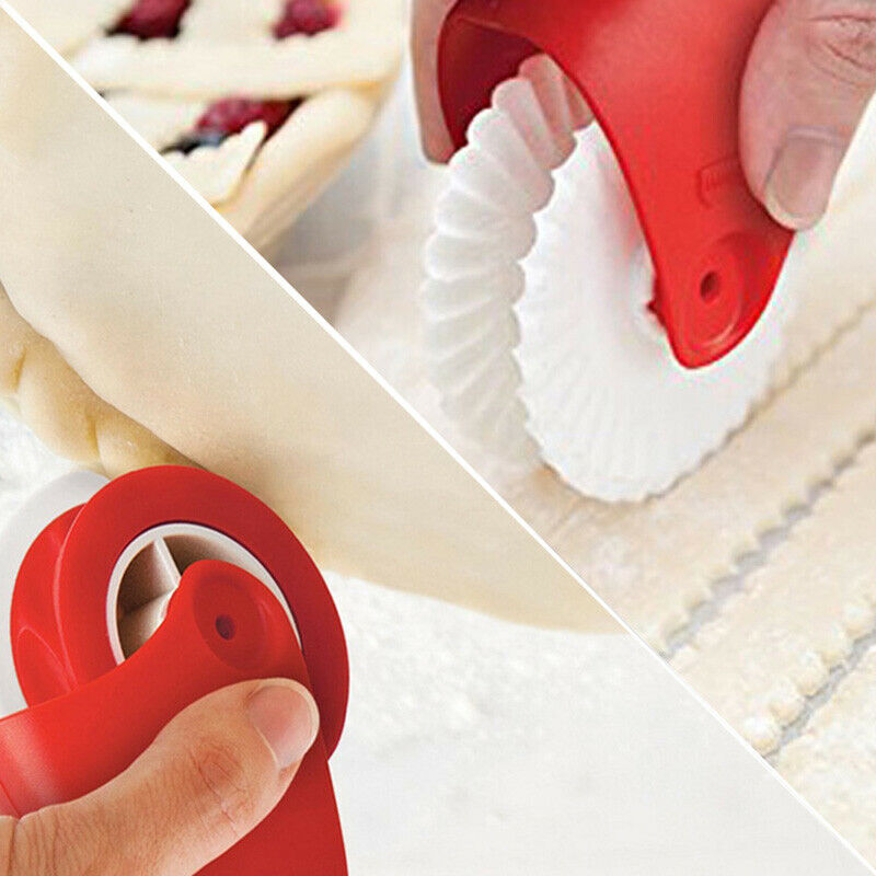 Pizza Pastry Lattice Cutter Pastry Pie Decoration Cutter Plastic Wheel Roller 