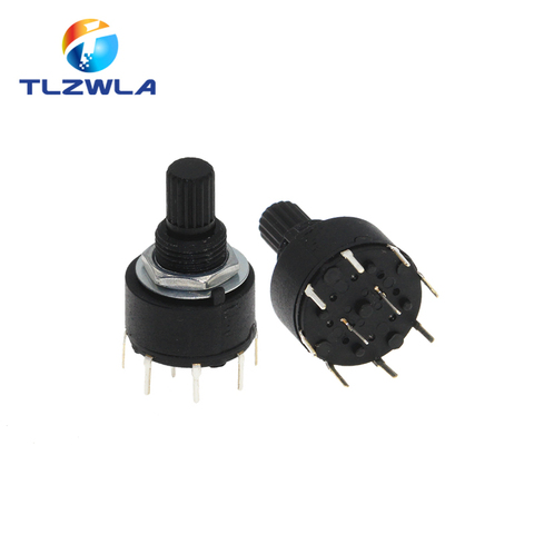 1PCS RS16 Plastic 16MM Rotary Band Switch 2 Pole 3 4 Position 1 Pole 5 6 8 Position Handle Length 15MM Axis Band Switch ► Photo 1/6