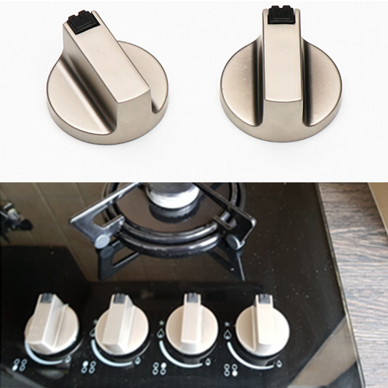 Universal Gas Stove Knobs 4 pcs Cooker Oven Hob Control Knobs Switch 6mm Silver 