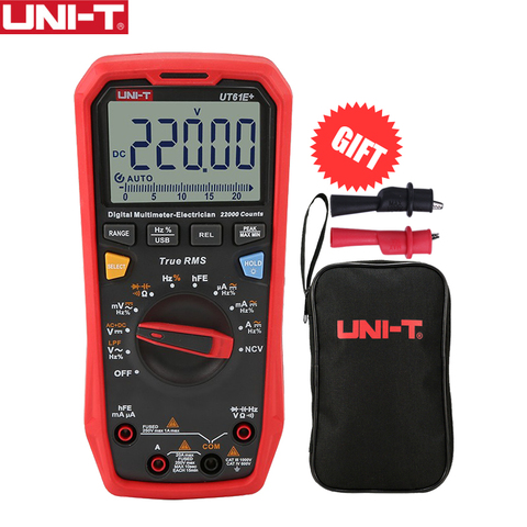 UNI-T UT61E+ 1000V 20A Digital Multimeter 22000 Counts Display NCV hFE Auto Range Voltage Current High Precision Tester USB ► Photo 1/6