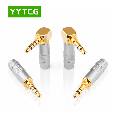 10Pcs 3.5mm jack connector 3poles/4Poles Copper Gold Plated Stereo Plug jack 3.5mm for Audio Speaker Earphone DIY Repairing ► Photo 1/6