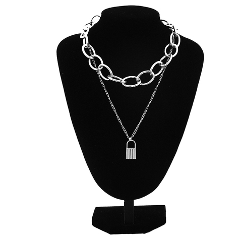 Punk Chain Necklace With Lock Women 90s Egirl Padlock Pendants Gothic Emo  Grunge Aesthetic Accessories Jewelry On The Neck - Price history & Review, AliExpress Seller - FNQUFUJ Official Store