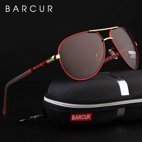 BARCUR Aluminum Vintage Men's Sunglasses Men Polarized Coating Classic Sun Glasses Women Shade Male Driving Accessories Eyewear ► Photo 1/6