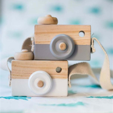 Cute Nordic Hanging Wooden Camera Toys Kids Toy Gift 9.5*6*3cm Room Decor Furnishing Articles Wooden Toys For Kid ► Photo 1/6