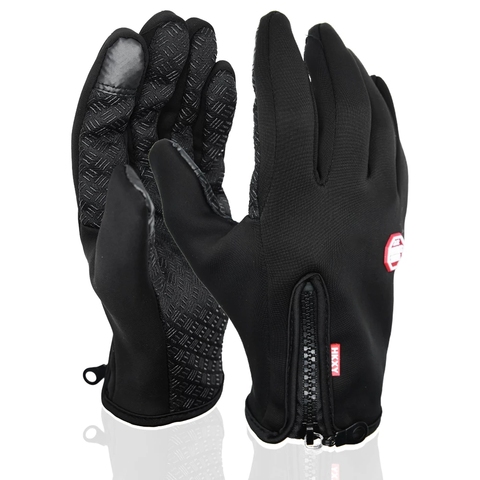 Windproof Warm Gloves For Winter Anti Slip Silicon Touch Screen Full Finger Cold-proof Bicycle Cycling Touchscreen Sport Gloves ► Photo 1/6