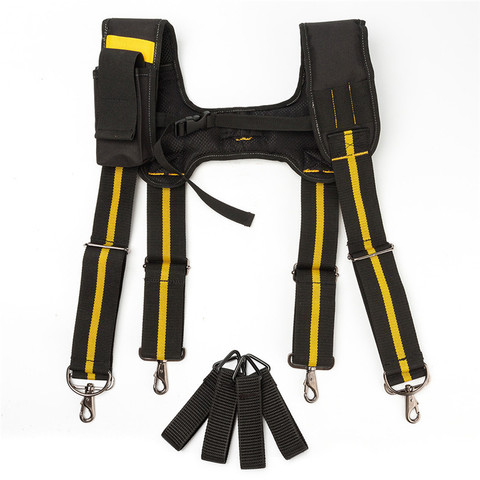 H-type Design Padded Heavy Duty Work Tool Belt Braces Suspenders With 4 Support Loops For Reducing Waist Weight Tool Pouch ► Photo 1/6