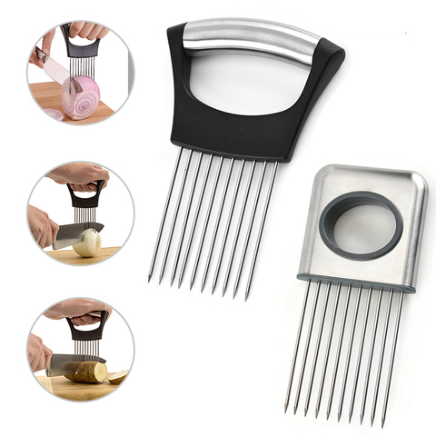 Creative Onion Slicer Stainless Steel Loose Meat Needle Tomato Potato Vegetables Fruit Cutter Safe Aid Tool Kitchen Gadgets ► Photo 1/6
