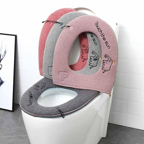 Winter Plush Soft Toilet Seat Pad Cover Small Toilet Seat Cushion Household Bathroom Products Closestool Cover ► Photo 1/1