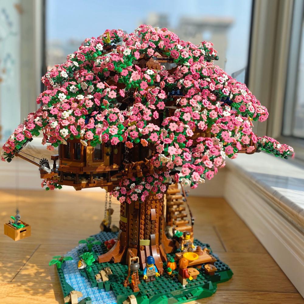 Details about   Building Blocks MOC Ideas creator Sakura Tree Shrine Model Bricks DIY Toys kids 