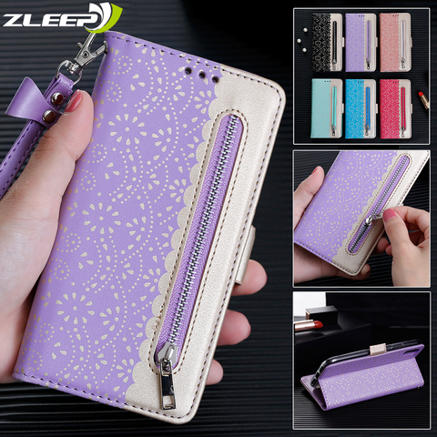 Luxury Zipper Wallet PU Leather SE 2022 Case For iPhone 12 Mini 11 Pro XR XS Max 8 7 6 6s Plus Flip Card Stand Phone Bags Cover ► Photo 1/6