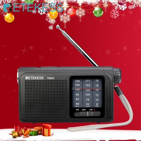 Retekess TR605 FM/MW/SW Portable Emergency Radio  for old people with FM AM SW antenna Flashlight portable FM radio antenna ► Photo 1/6