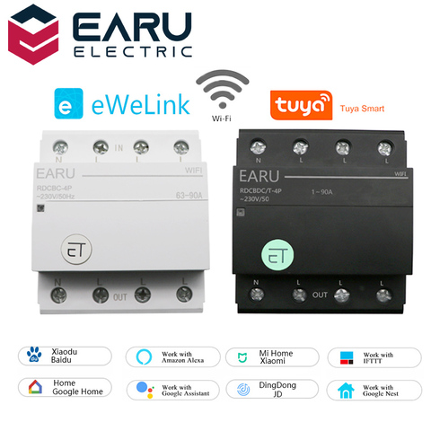 WIFI Circuit Breaker Smart Time Timer Relay Switch Voice Remote Control Tuya eWeLink APP Smart Home for Amazon Alexa Google Home ► Photo 1/6