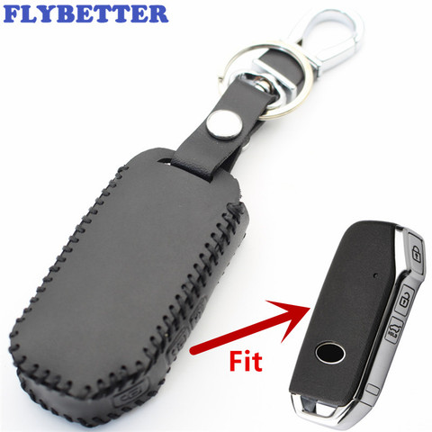 FLYBETTER Genuine Leather 3Button Keyless Entry Smart Key Case Cover For Kia Sportage/Ceed/Sorento/Cerato/Forte L521 ► Photo 1/6
