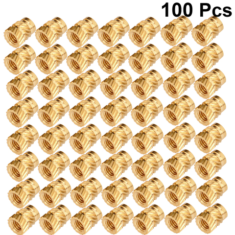 100pcs M3 Thread Knurled Brass Threaded Heat Set Heat Resistant Insert Embedment Nut for 3D Printer (Golden) ► Photo 1/6