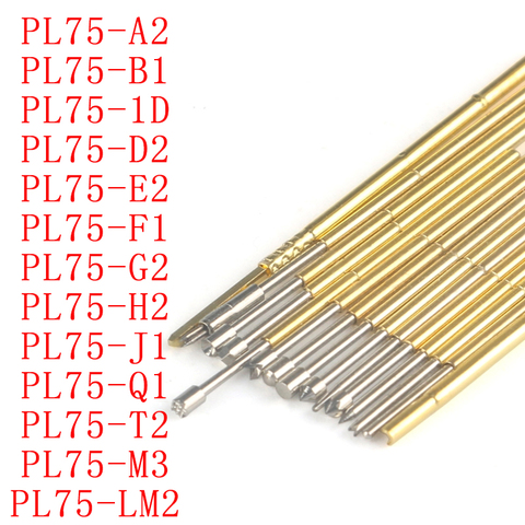 20pcs Spring Test Probe Pogo Pin PL75-A2/B1/1D/D2/E2/F1/G2/H2/J1/LM2/Q1/T2/M3 ► Photo 1/6