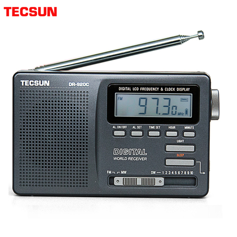 TECSUN DR-920C Black Alarm clock Radio Digital Portable Display FM/MW/SW Multi Band with High sensitivity LCD Audio Campus Radio ► Photo 1/5