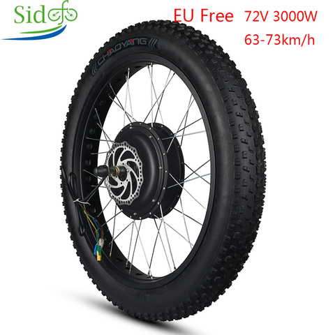 ebike Conversion Kit 20 26 MTB Motor Wheel  Electric Motor 72V Fat Bike 3000W Hub Motor Bike Rear Wheel Electric Bike Kit ► Photo 1/6