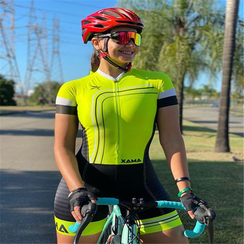 XAMA Cycling cycling summer skinsuit women's short sleeve bike wear jumpsuit bicycle set roadbike mtb clothing go bike bicicleta ► Photo 1/6