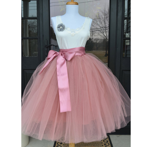 6Layers 65cm Fashion Tulle Skirt Pleated Tutu Skirts Women Lolita Petticoat Bridesmaids Sweet Party Midi Skirt Jupe Saias faldas ► Photo 1/6