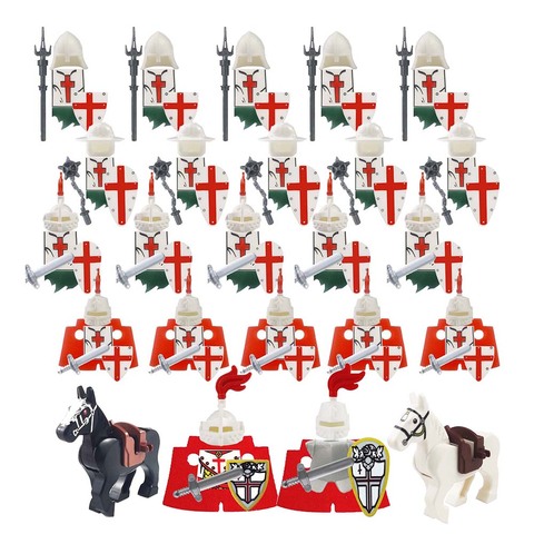 24pcs Knights Templar Medieval Age Castle knights Lion Golden Dragon Slive Hawk Building Block Rome Warrior knight figure ► Photo 1/4