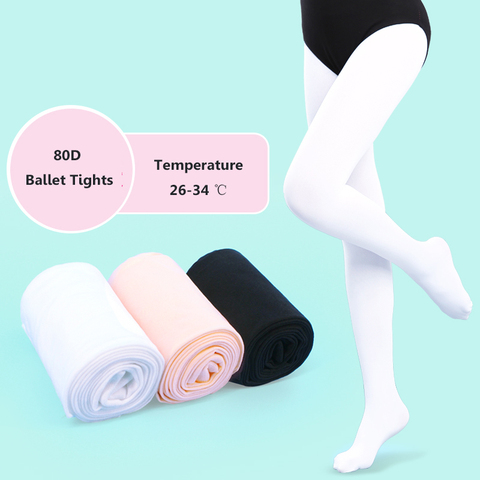 Girls Seamless Pantyhose Black Pink White Tights Yoga Tights Professional Ballerina Dancer Tights Stocking For Dancing 80D ► Photo 1/6