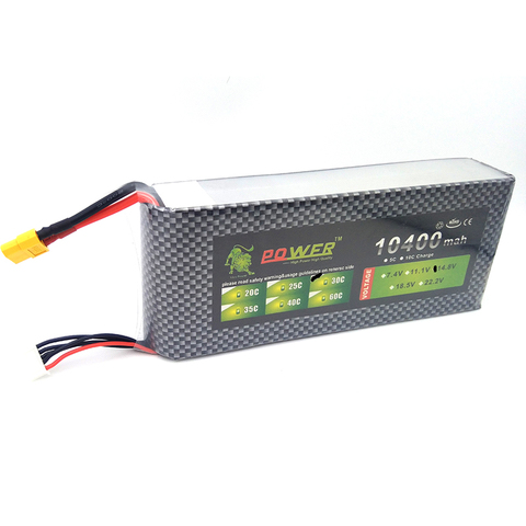 Original Ultra-high Capacity Lion Power 4S Lipo Battery 14.8V 10400MAH 25C  RC Heilecopter Car Boat 4S 10000mah Battery ► Photo 1/6