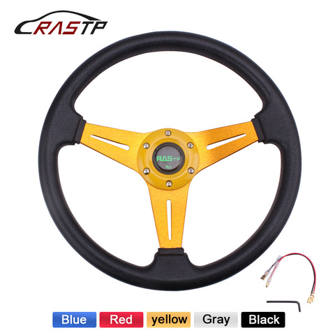 RASTP-Racing Sport Steering Wheel Universal 13 inches 340MM Aluminum+PU Racing Drift Steering Wheel Auto Accessorie RS-STW019-TP ► Photo 1/6