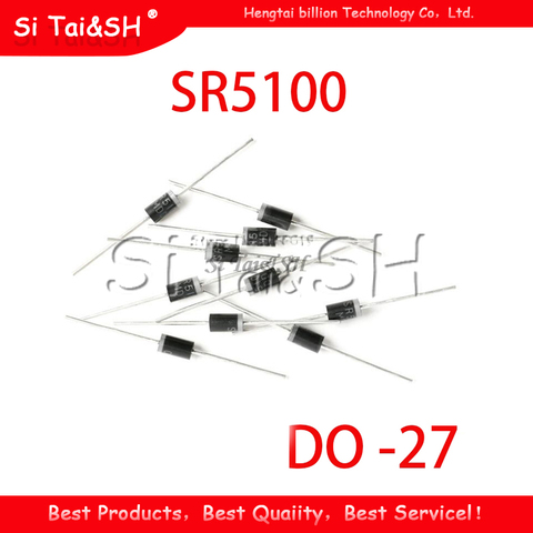 20PCS schottky diode SR5100 5A/ 100V DO -27 SB5100 ► Photo 1/1