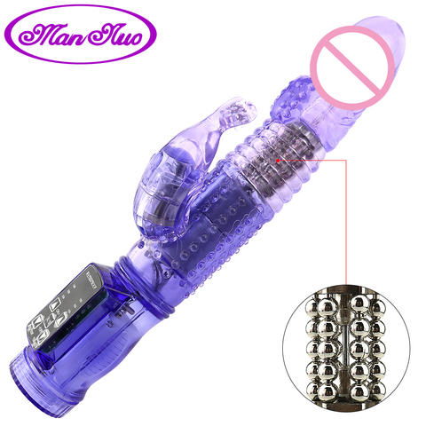 Man nuo Dual Motor Dildo Rabbit Vibrator 12 Speeds Vibration Rotation Sex Toy for Women G Spot Massager Clitoris Stimulator Sexo ► Photo 1/6