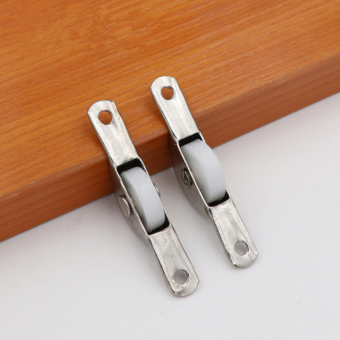 1 Pair Single Sliding Door Wheels Rollers Bottom Wheel Fixed Nylon Caster Pulley Runners Window Drawer Furniture Hardware ► Photo 1/6