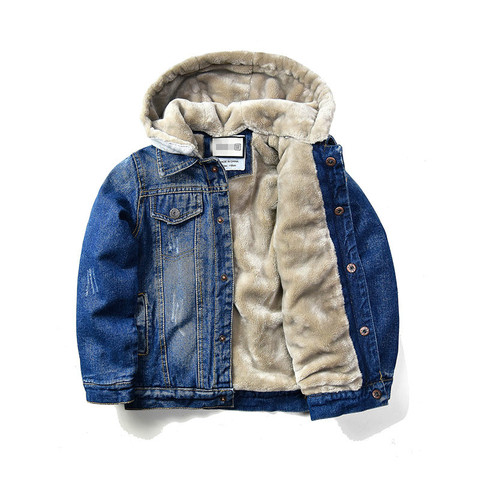 Boy's denim jacket with velvet 1 ► Photo 1/5