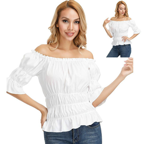 Off shoulder blouse medieval blouse womens renaissance blouse plus size medieval pirate blouse shirt ► Photo 1/6