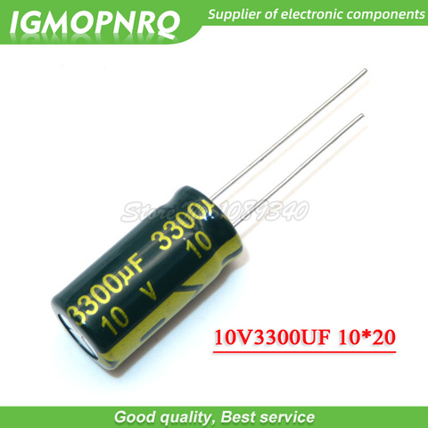 10PCS 10V3300UF 10*20mm 3300UF 10V 10*20 Aluminum electrolytic capacitor ► Photo 1/1
