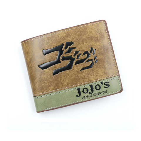 Anime JoJo Bizarre Adventure Khaki PU Leather Wallet with Zipper Coin Purse ► Photo 1/3