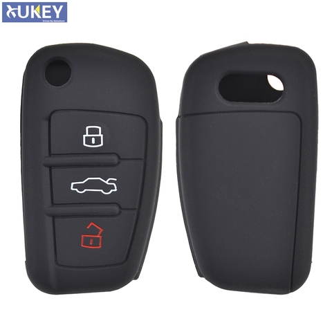 3 Button Silicone Car Remote Key Fob Shell Cover Case For Audi A1 S1 A3 S3 A4 A6 RS6 TT Q3 Q7 2005 2006 2007 2008 2009 - 2013 ► Photo 1/1